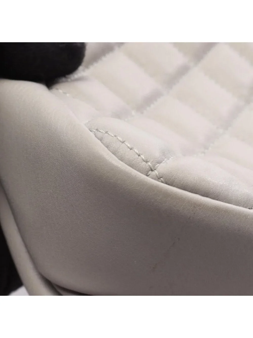 Chanel Shoulder Bag Quilted Gray Leather